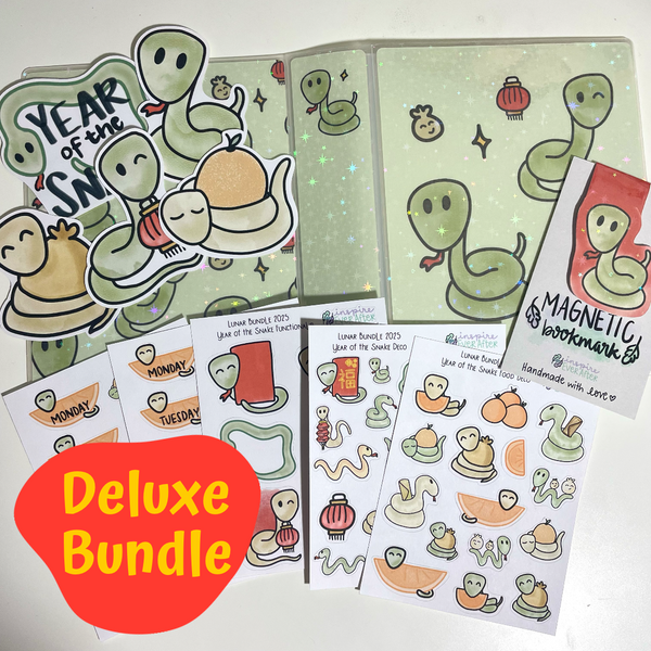 Lunar New Year: Year of the Snake Bundle ~ Choose Your Bundle! ~ Hand Drawn Holiday Collection ~ Planner Stickers & Accessories