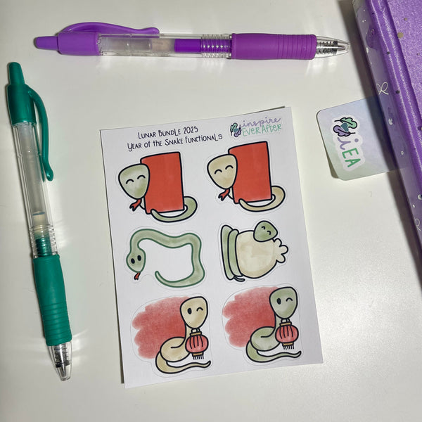 Lunar New Year: Year of the Snake Bundle ~ Choose Your Bundle! ~ Hand Drawn Holiday Collection ~ Planner Stickers & Accessories