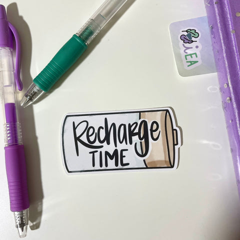 Recharge Time Battery Die Cut ~ Hand Drawn Positive Inspirational Deco ~ Planner Accessories