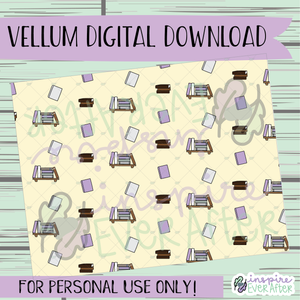 Book Lover Vellum ~ Digital Download ~ Hand Drawn Digitals