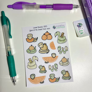 Lunar New Year: Year of the Snake Food Deco ~ Hand Drawn Holiday Decor Petite Collection ~ Planner Stickers