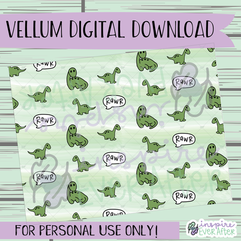 Dino Vellum ~ Digital Download ~ Hand Drawn Digitals