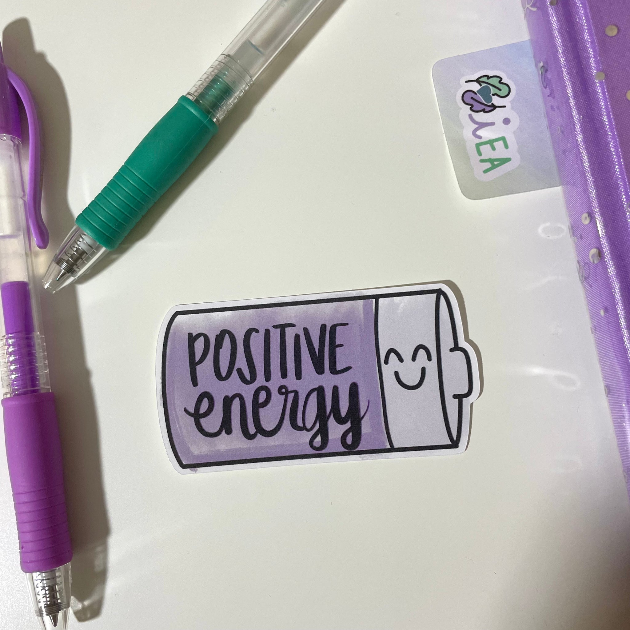 Positive Energy Battery Die Cut ~ Hand Drawn Positive Inspirational Deco ~ Planner Accessories