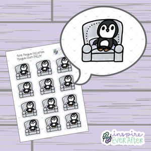 Penguin Coach Chillin' ~ Hand Drawn Character Doodle ~ Petite Collection ~ Planner Stickers