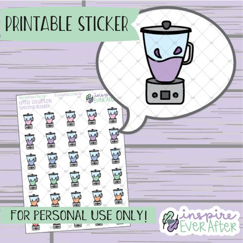 Smoothie Blender Doodle - Printable Stickers - Hand drawn Beverage Deco Planner Stickers