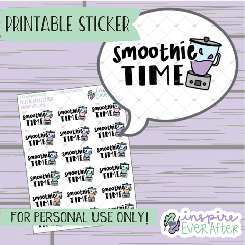 Smoothie Time - Printable Stickers - Hand drawn Beverage Doodle Deco Planner Stickers