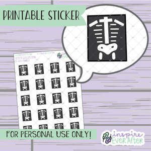 X-Ray Doodle - Printable Stickers - Hand drawn Health Deco Planner Stickers