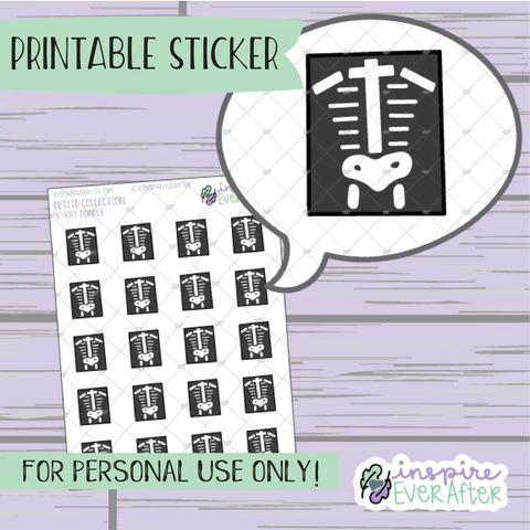 X-Ray Doodle - Printable Stickers - Hand drawn Health Deco Planner Stickers