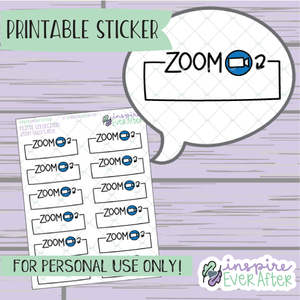 Zoom Script Doodle Box - Printable Stickers - Hand drawn Functional Work Deco Planner Stickers