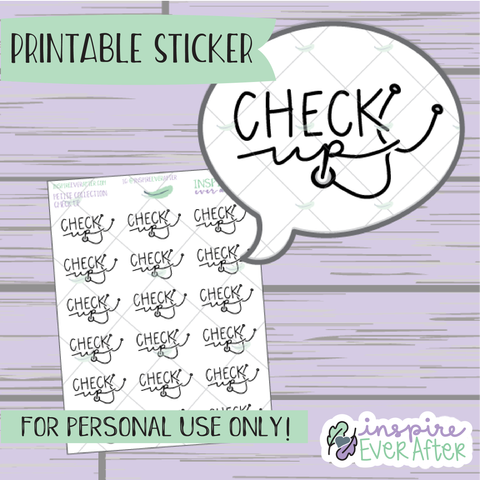 Doctor Check Up Doodle - Printable Stickers - Hand drawn Health Deco Planner Stickers