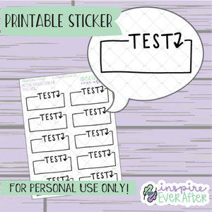 Test Script Box - Printable Stickers - Hand drawn Functional School Planner Stickers