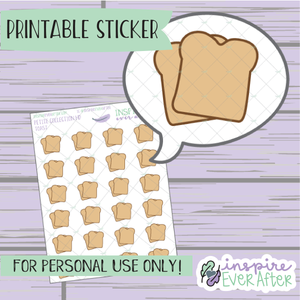 Toast Doodle - Printable Stickers - Hand drawn Food Doodle Deco Planner Stickers