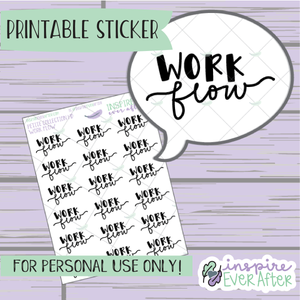 Work Flow Script - Printable Stickers - Hand drawn Work/ School Planner Stickers