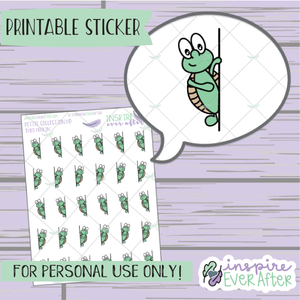 Theo the Turtle Peekin' - Printable Stickers - Hand drawn Character Deco Planner Stickers