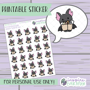 Batrick the Bat Grocery Shopping - Printable Stickers - Hand drawn Character Deco Planner Stickers