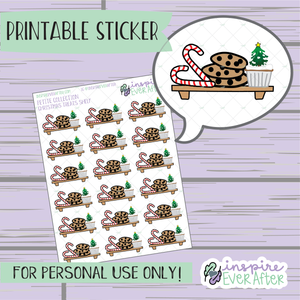 Christmas Treats Shelf - Printable Stickers - Hand drawn Holiday Deco Planner Stickers