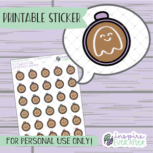 Ghost Foam Art Coffee Mug - Printable Stickers - Hand drawn Beverage Deco Planner Stickers