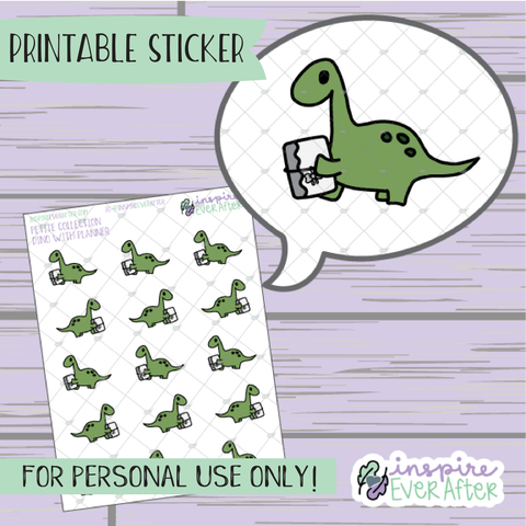 Dino Planner Love - Printable Stickers - Hand drawn Character Deco Planner Stickers