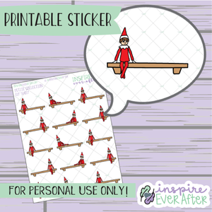 Elf Shelf - Printable Stickers - Hand drawn Holiday Deco Planner Stickers