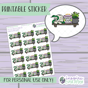 Halloween Shelf - Printable Stickers - Hand drawn Fall Deco Planner Stickers