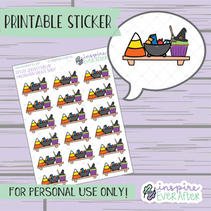 Halloween Treats Shelf - Printable Stickers - Hand drawn Fall Deco Planner Stickers