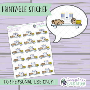 Hanukkah Shelf - Printable Stickers - Hand drawn Holiday Deco Planner Stickers