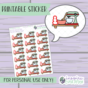 Holiday Baking Shelf - Printable Stickers - Hand drawn Christmas Deco Planner Stickers