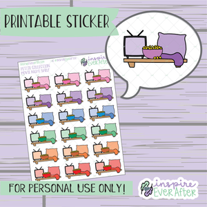 Movie Night Shelf - Printable Stickers - Hand drawn Deco Planner Stickers