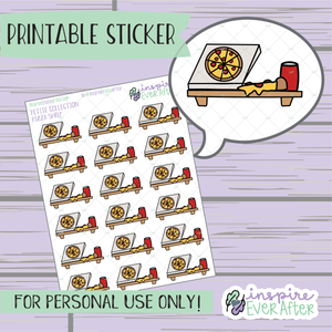 Pizza Shelf - Printable Stickers - Hand drawn Food Deco Planner Stickers