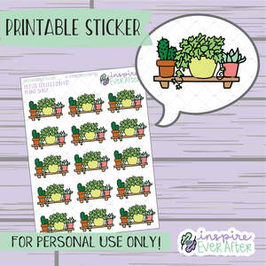 Plant Shelf - Printable Stickers - Hand drawn Deco Planner Stickers