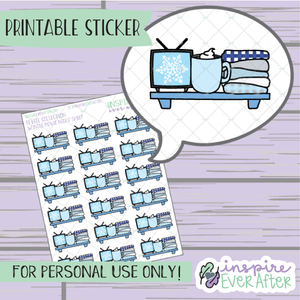 Winter Movie Shelf - Printable Stickers - Hand drawn Holiday Deco Planner Stickers