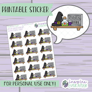 Witch's Brew Shelf - Printable Stickers - Hand drawn Halloween Deco Planner Stickers