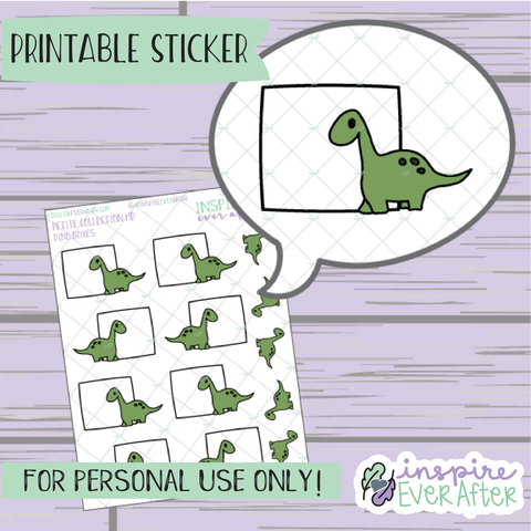 Dino Box - Printable Stickers - Hand drawn Functional Character Deco Planner Stickers