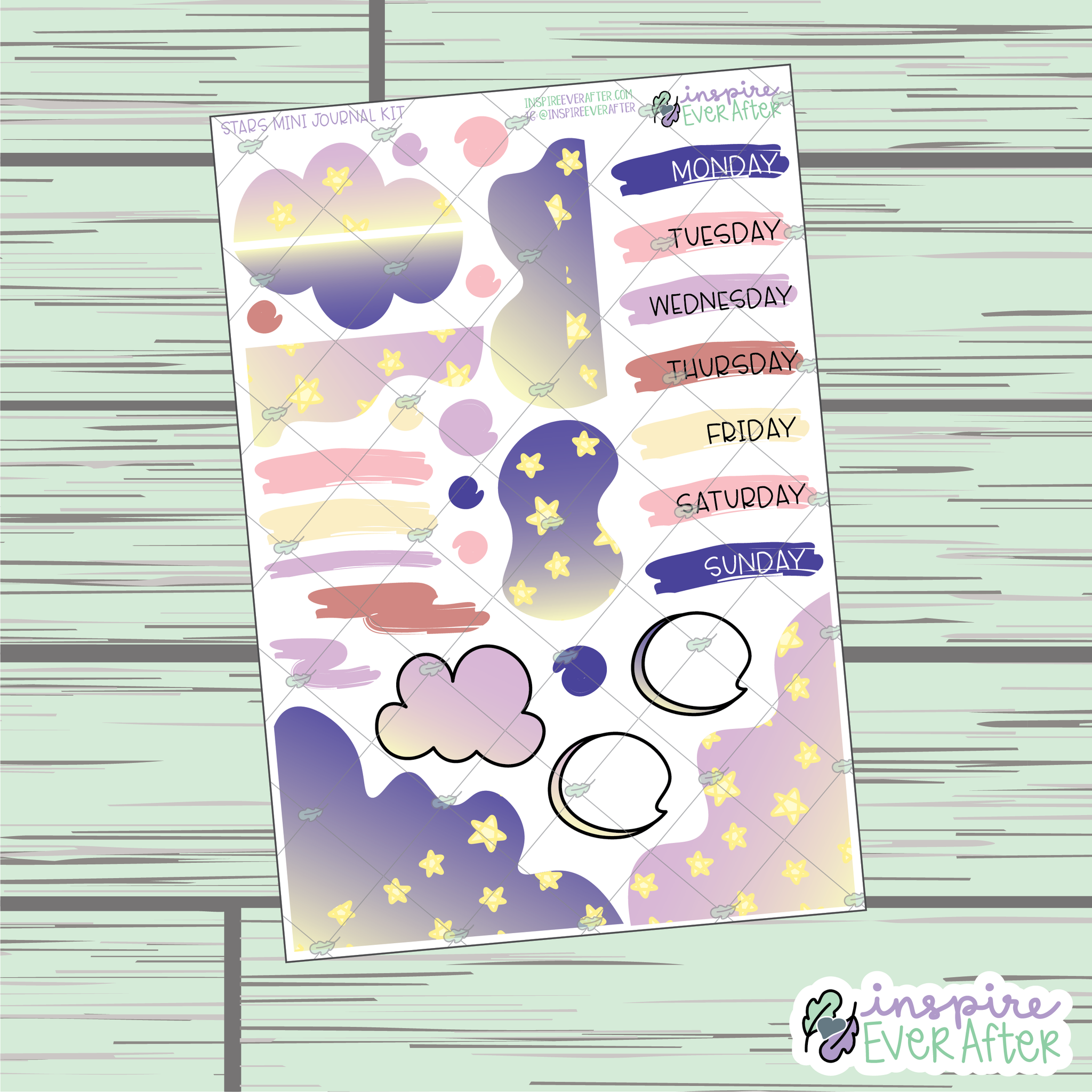 Stars Mini Journal Kit ~ Hand Drawn Functional Planner Weekly Kits