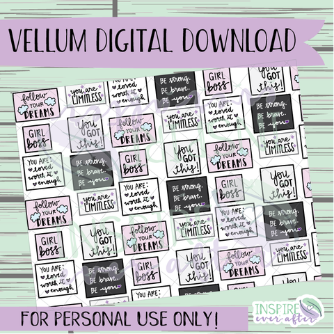 Girl Boss Flow Vellum ~ Digital Download ~ Hand Drawn Digitals