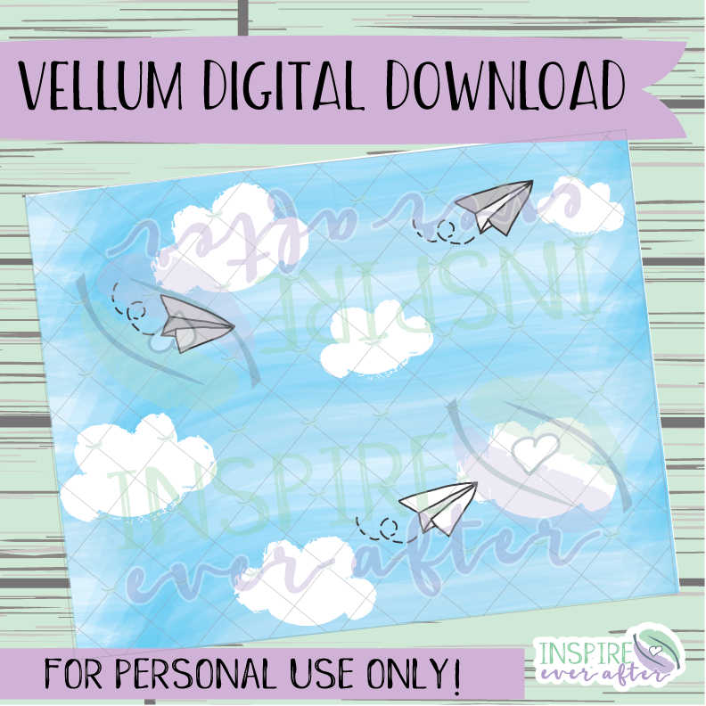 Paper Airplanes Vellum ~ Digital Download ~ Hand Drawn Digitals